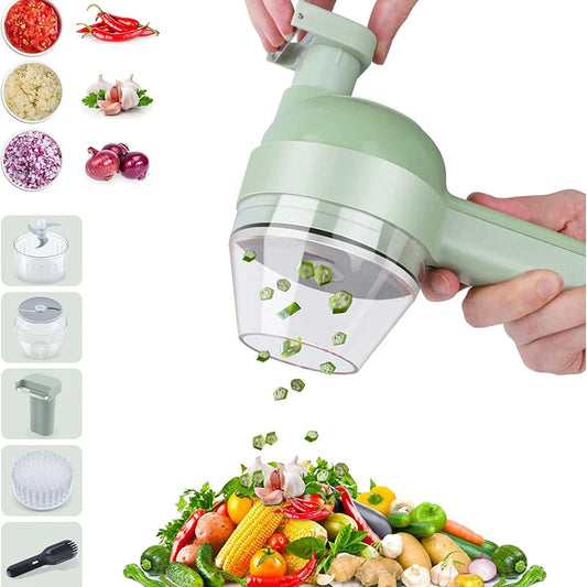 Yusra Cart ® 5-in-1 Electric Vegetable Cutter – Mini Rechargeable Food Chopper - Yusra Cart