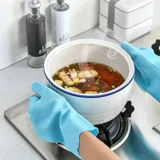 Multi-Purpose Silicone Cleaning Gloves – Kitchen Scrubber & Dishwashing - Yusra Cart