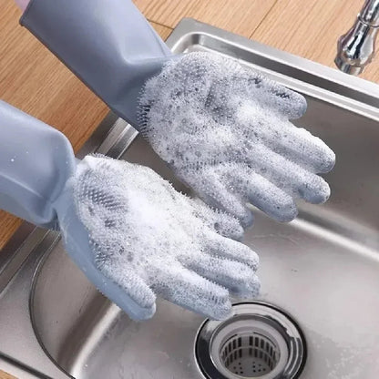 Multi-Purpose Silicone Cleaning Gloves – Kitchen Scrubber & Dishwashing - Yusra Cart