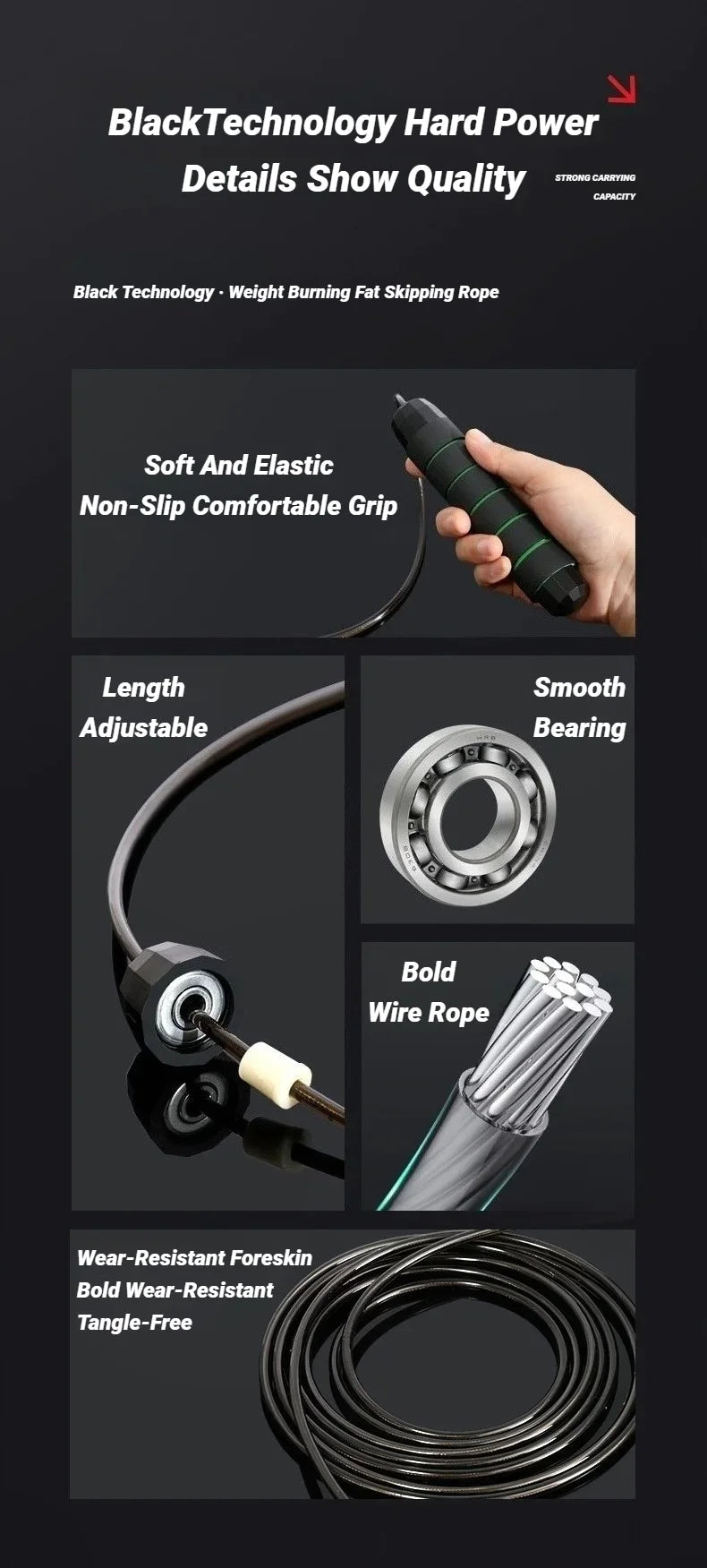 Adjustable Steel Wire Jump Rope | Fitness Skipping Rope for Workout - Yusra Cart