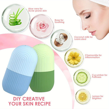 Silicone Ice Roller for Face & Eyes | Facial Ice Cube Mold for Skin Care & Gua Sha Massage