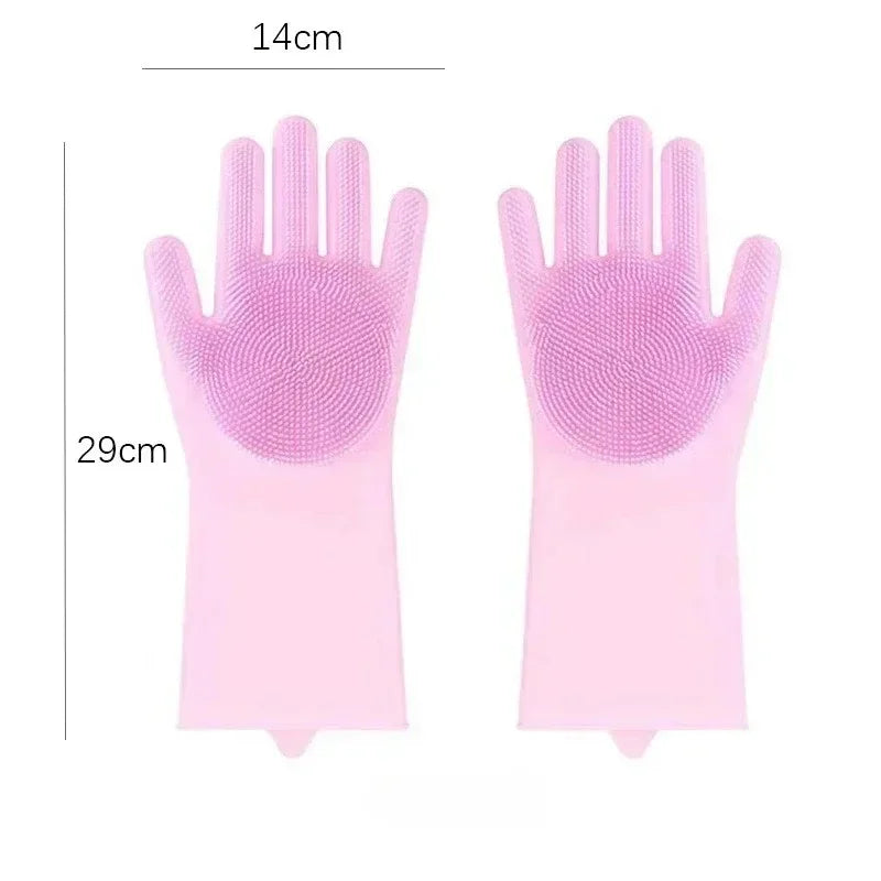 Multi-Purpose Silicone Cleaning Gloves – Kitchen Scrubber & Dishwashing - Yusra Cart