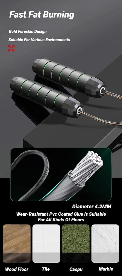 Adjustable Steel Wire Jump Rope | Fitness Skipping Rope for Workout - Yusra Cart