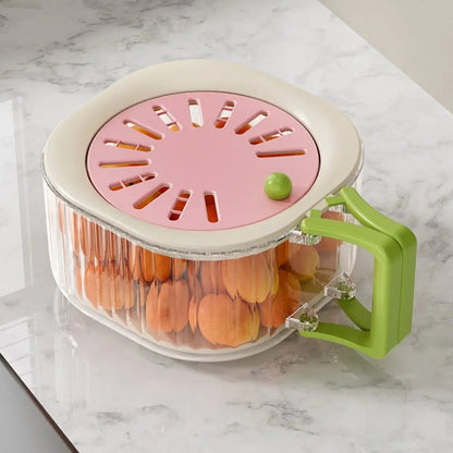 Kitchen Drain Basket – Double Layer Strainer Bowl with Lid & Handle